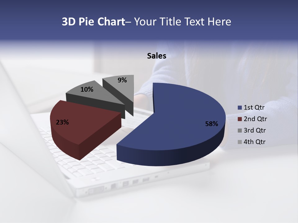 A Woman Holding A Credit Card While Using A Laptop PowerPoint Template