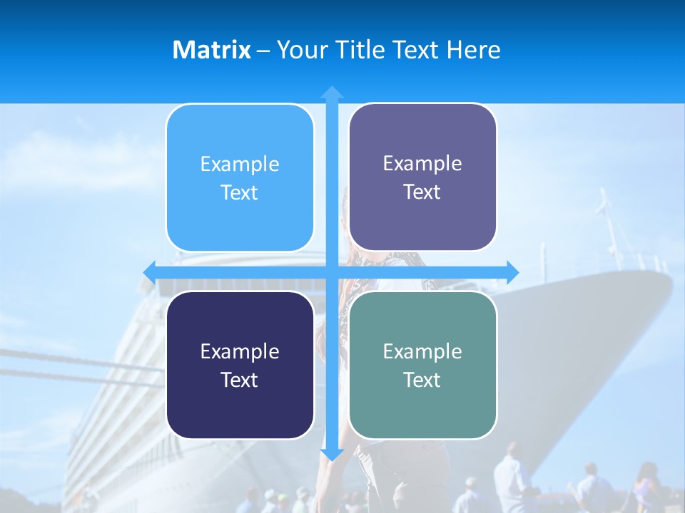 A Woman Standing In Front Of A Cruise Ship PowerPoint Template