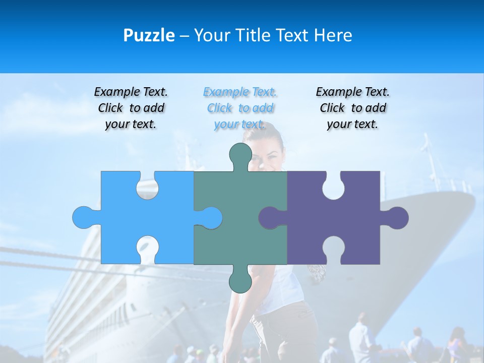 A Woman Standing In Front Of A Cruise Ship PowerPoint Template