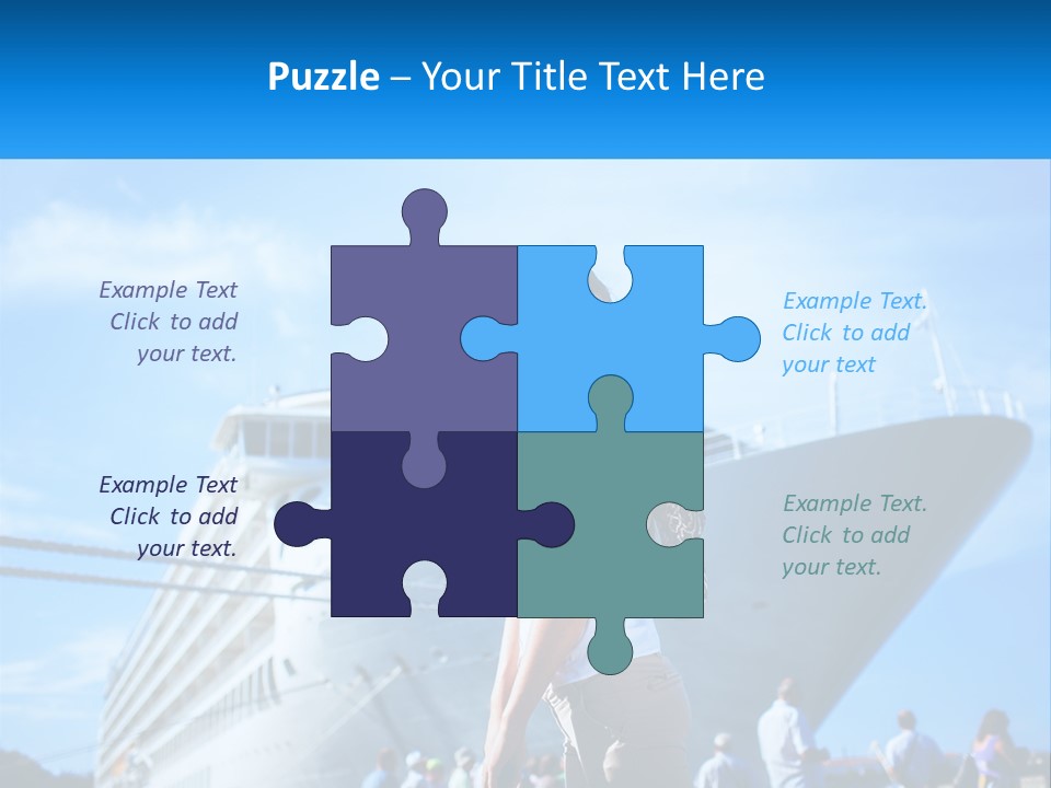 A Woman Standing In Front Of A Cruise Ship PowerPoint Template