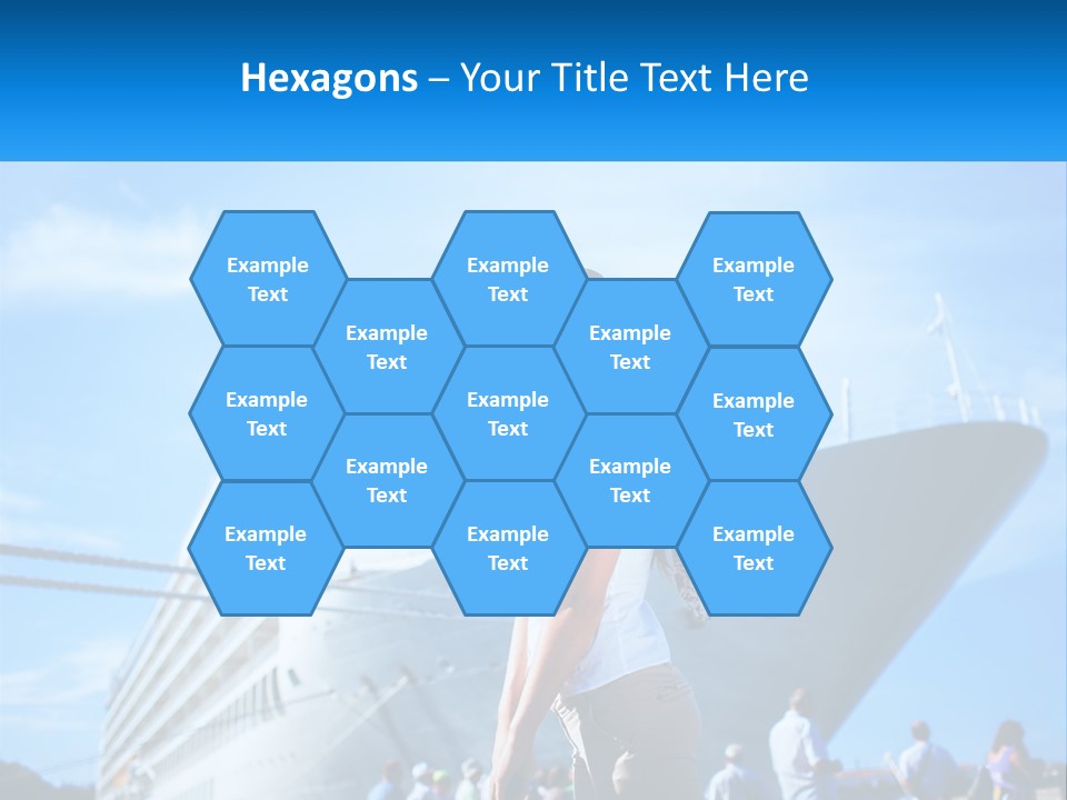 A Woman Standing In Front Of A Cruise Ship PowerPoint Template