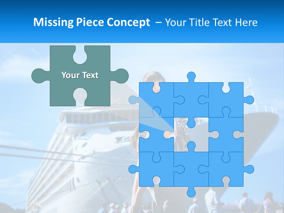 A Woman Standing In Front Of A Cruise Ship PowerPoint Template