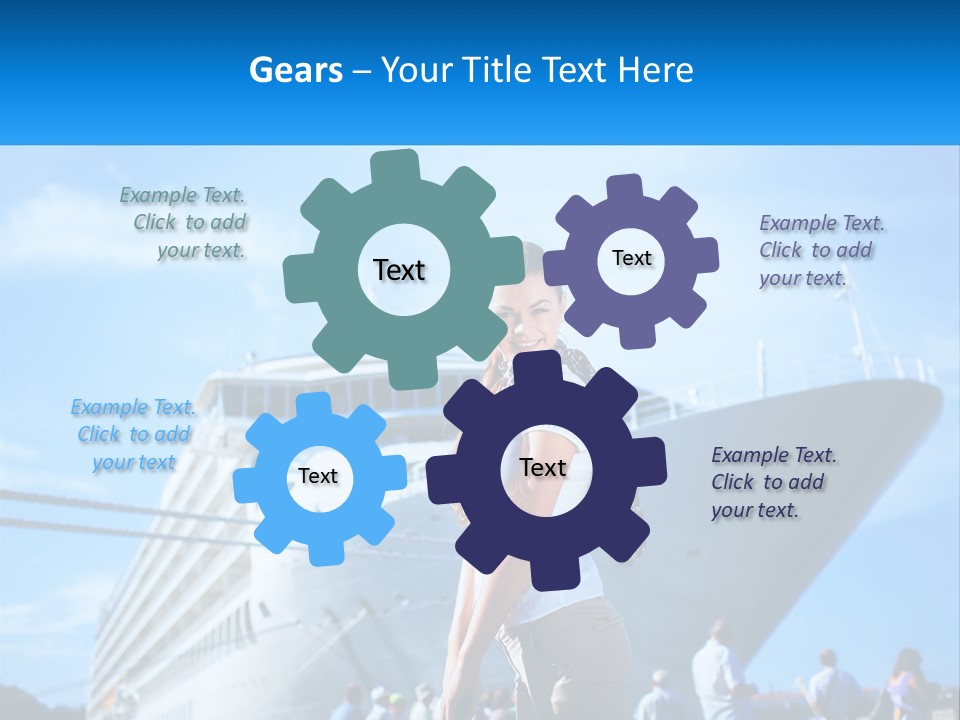 A Woman Standing In Front Of A Cruise Ship PowerPoint Template