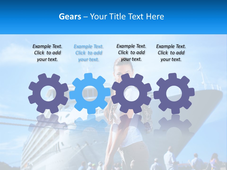 A Woman Standing In Front Of A Cruise Ship PowerPoint Template