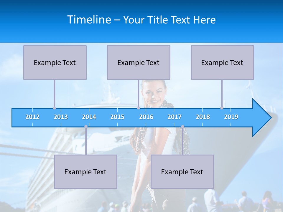 A Woman Standing In Front Of A Cruise Ship PowerPoint Template