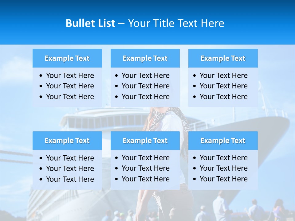 A Woman Standing In Front Of A Cruise Ship PowerPoint Template