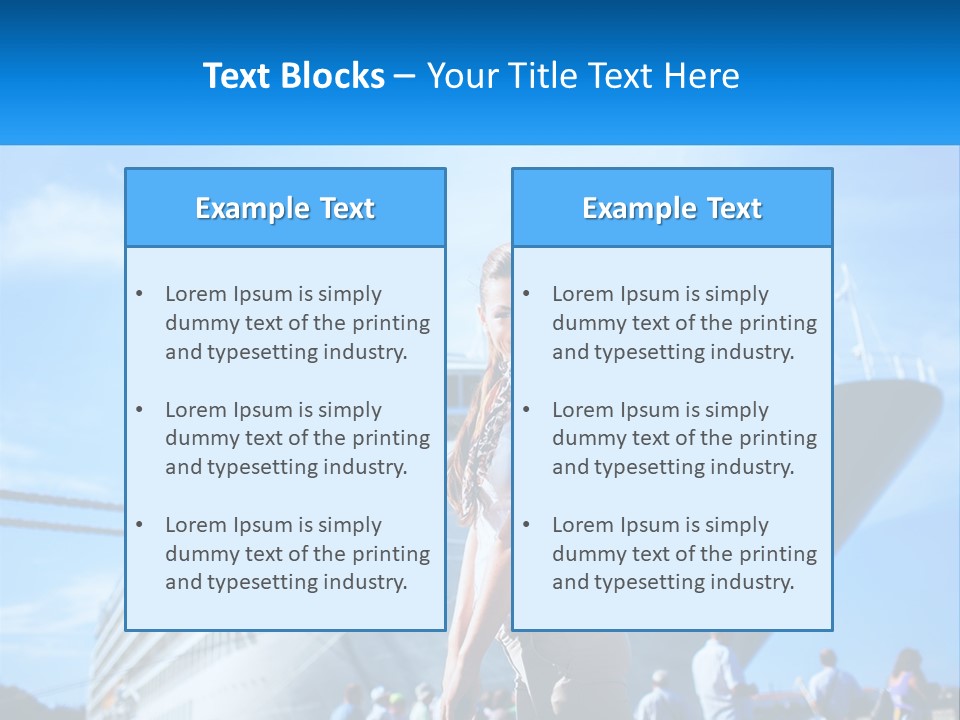 A Woman Standing In Front Of A Cruise Ship PowerPoint Template