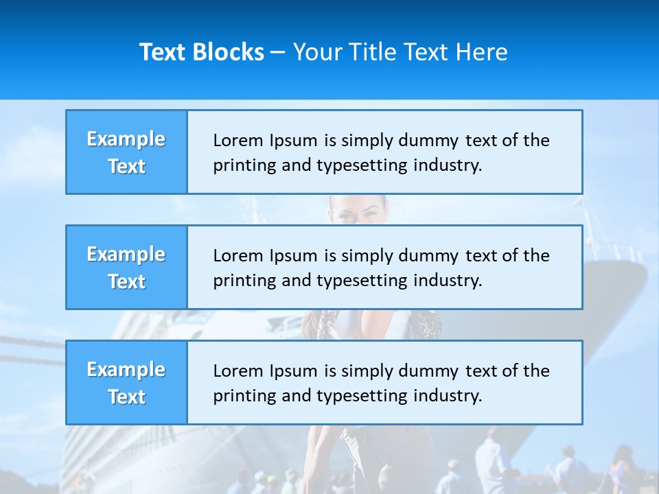 A Woman Standing In Front Of A Cruise Ship PowerPoint Template