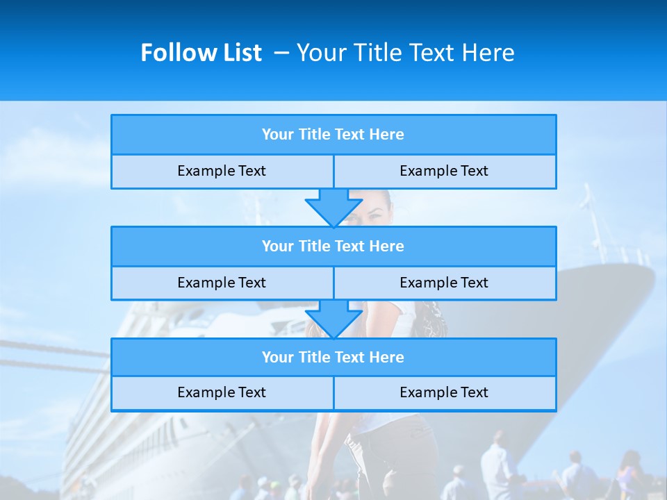 A Woman Standing In Front Of A Cruise Ship PowerPoint Template