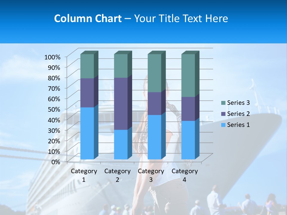 A Woman Standing In Front Of A Cruise Ship PowerPoint Template