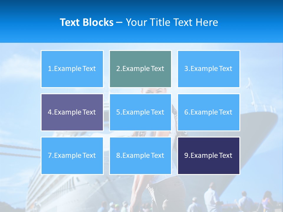 A Woman Standing In Front Of A Cruise Ship PowerPoint Template