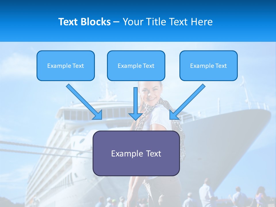 A Woman Standing In Front Of A Cruise Ship PowerPoint Template