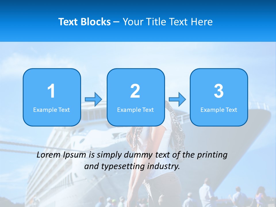 A Woman Standing In Front Of A Cruise Ship PowerPoint Template
