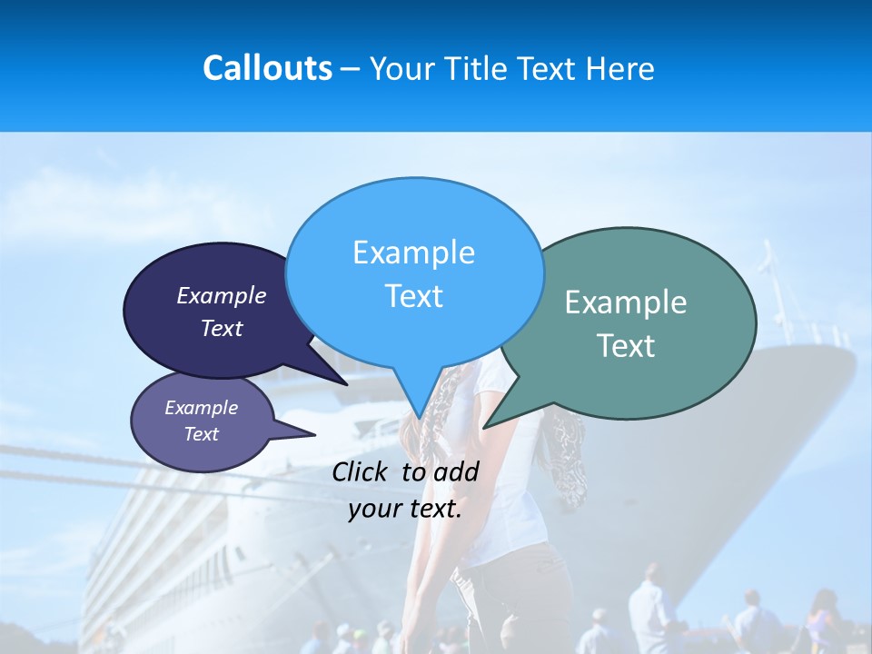 A Woman Standing In Front Of A Cruise Ship PowerPoint Template