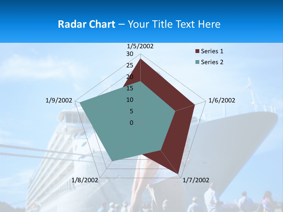 A Woman Standing In Front Of A Cruise Ship PowerPoint Template