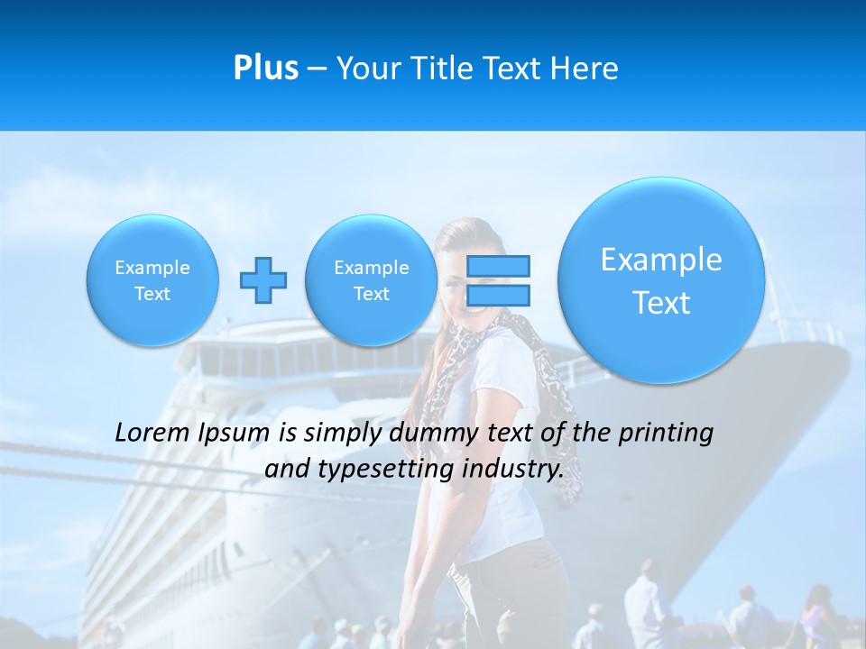 A Woman Standing In Front Of A Cruise Ship PowerPoint Template