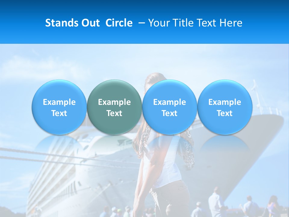 A Woman Standing In Front Of A Cruise Ship PowerPoint Template