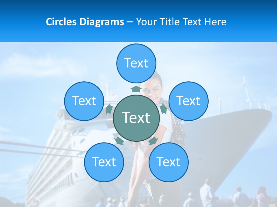 A Woman Standing In Front Of A Cruise Ship PowerPoint Template