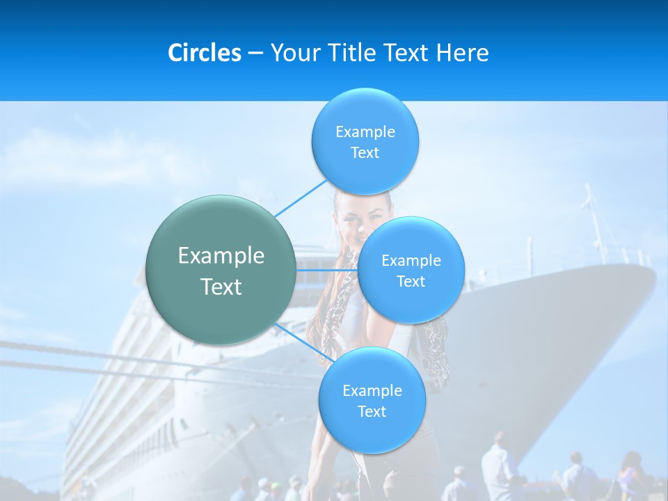 A Woman Standing In Front Of A Cruise Ship PowerPoint Template