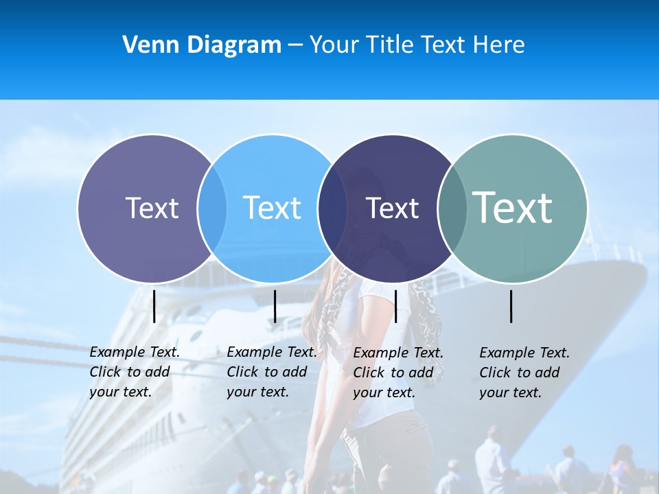 A Woman Standing In Front Of A Cruise Ship PowerPoint Template