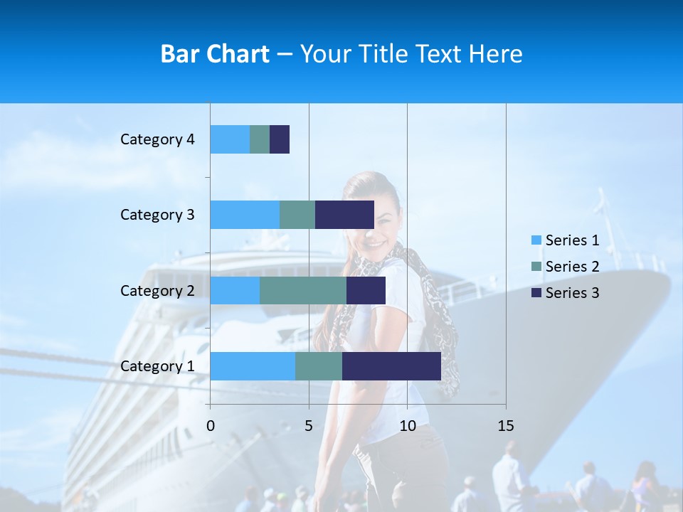 A Woman Standing In Front Of A Cruise Ship PowerPoint Template