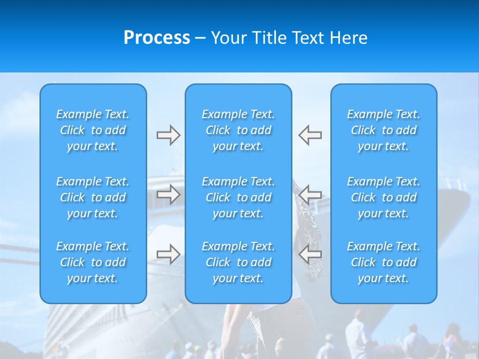 A Woman Standing In Front Of A Cruise Ship PowerPoint Template