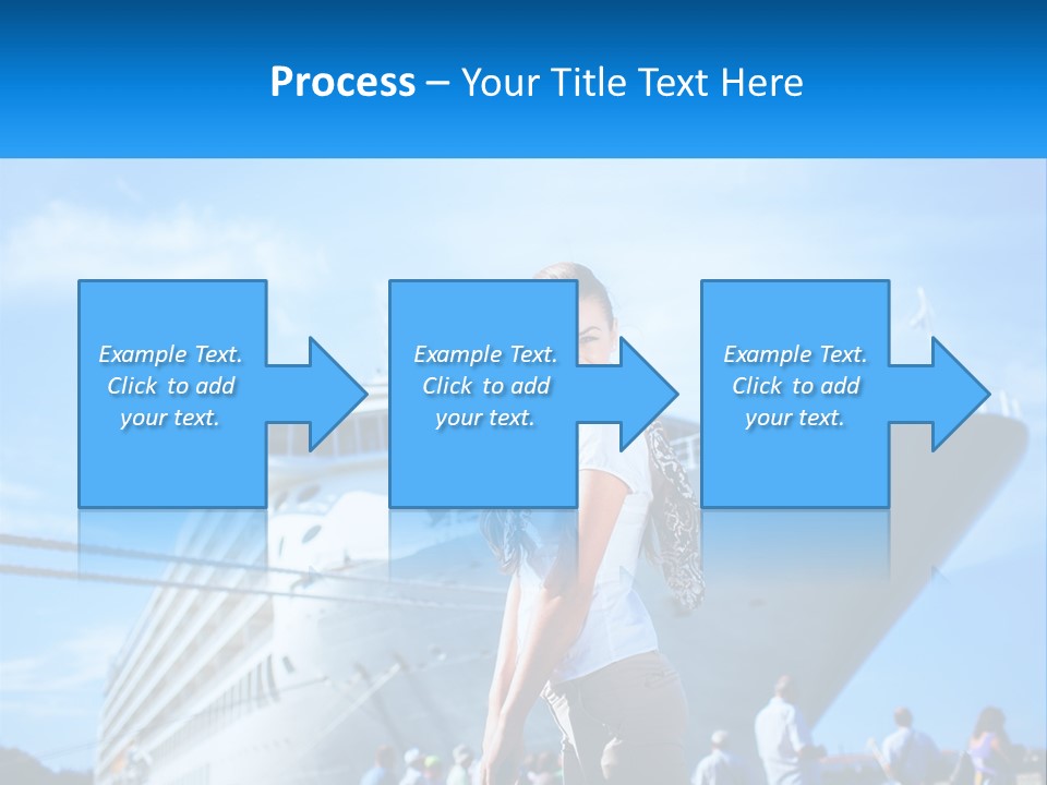 A Woman Standing In Front Of A Cruise Ship PowerPoint Template