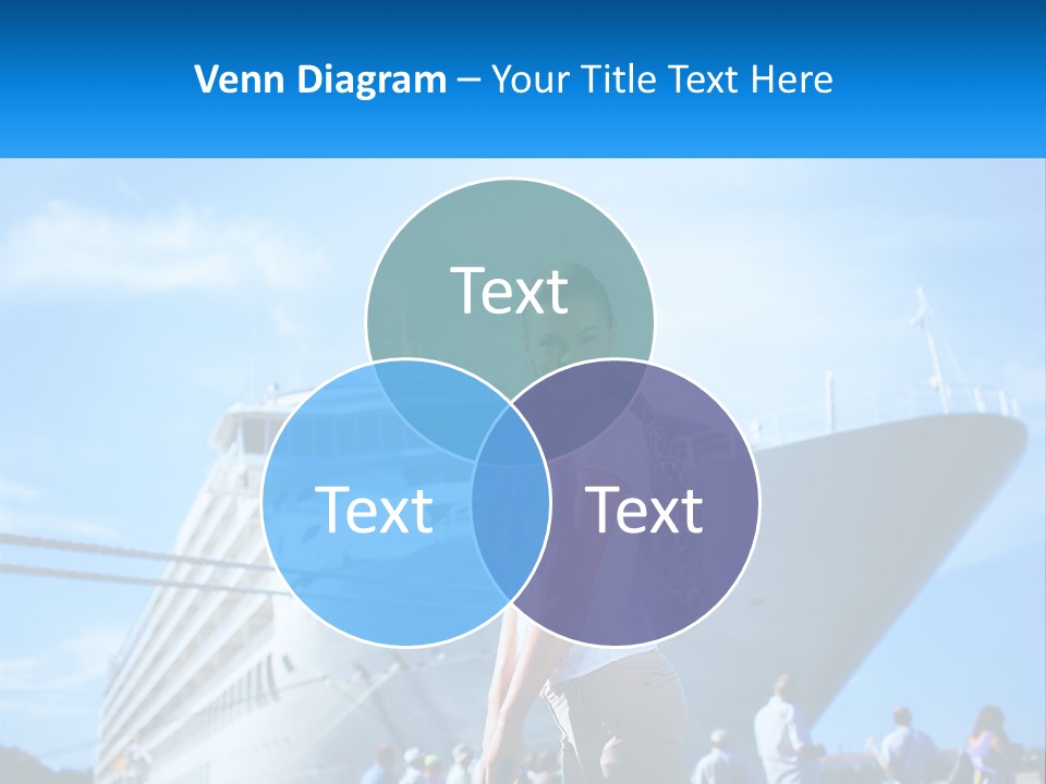 A Woman Standing In Front Of A Cruise Ship PowerPoint Template