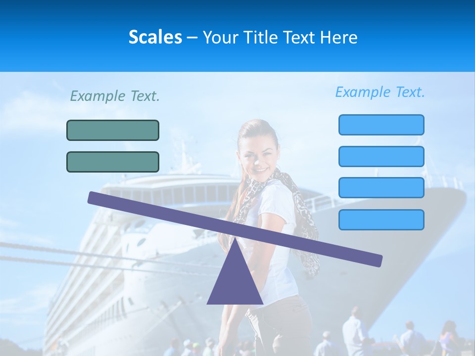 A Woman Standing In Front Of A Cruise Ship PowerPoint Template