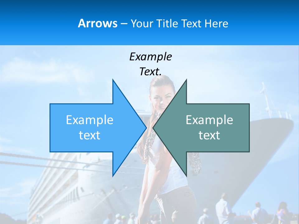 A Woman Standing In Front Of A Cruise Ship PowerPoint Template