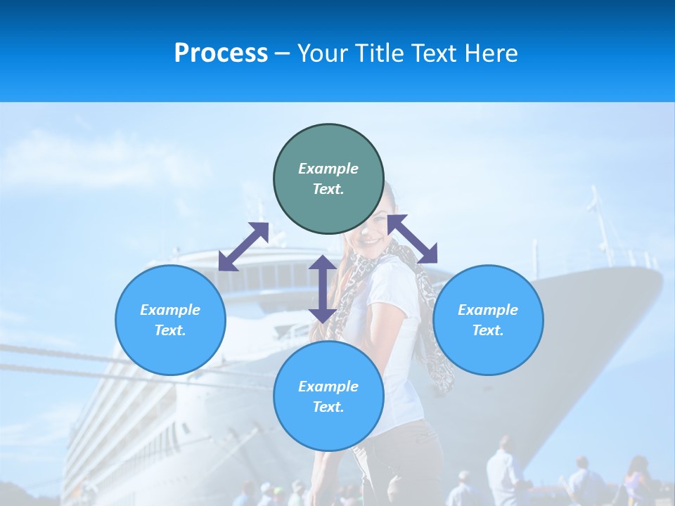 A Woman Standing In Front Of A Cruise Ship PowerPoint Template