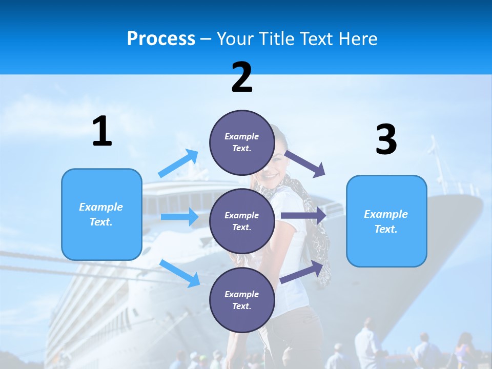 A Woman Standing In Front Of A Cruise Ship PowerPoint Template