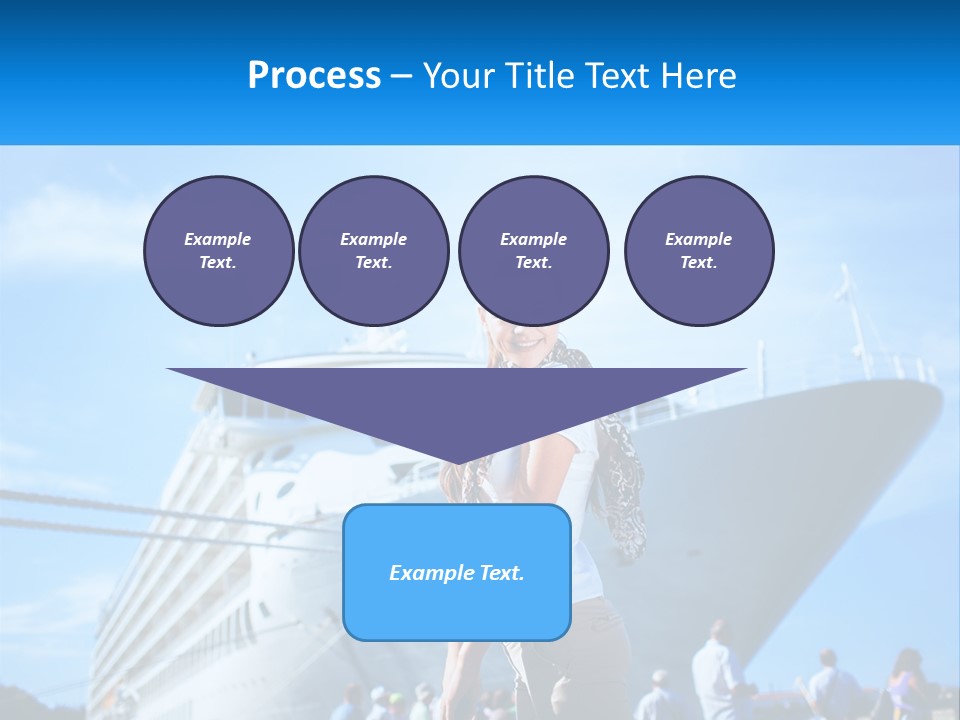 A Woman Standing In Front Of A Cruise Ship PowerPoint Template