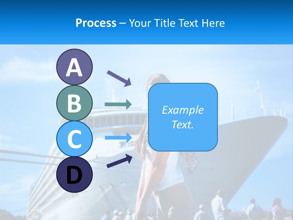 A Woman Standing In Front Of A Cruise Ship PowerPoint Template