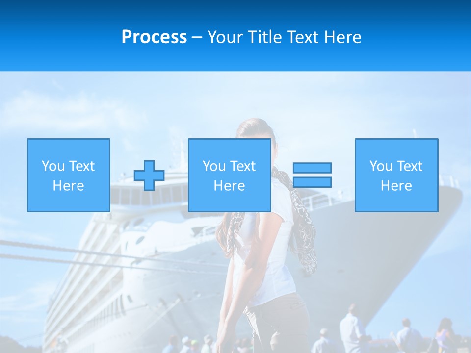 A Woman Standing In Front Of A Cruise Ship PowerPoint Template