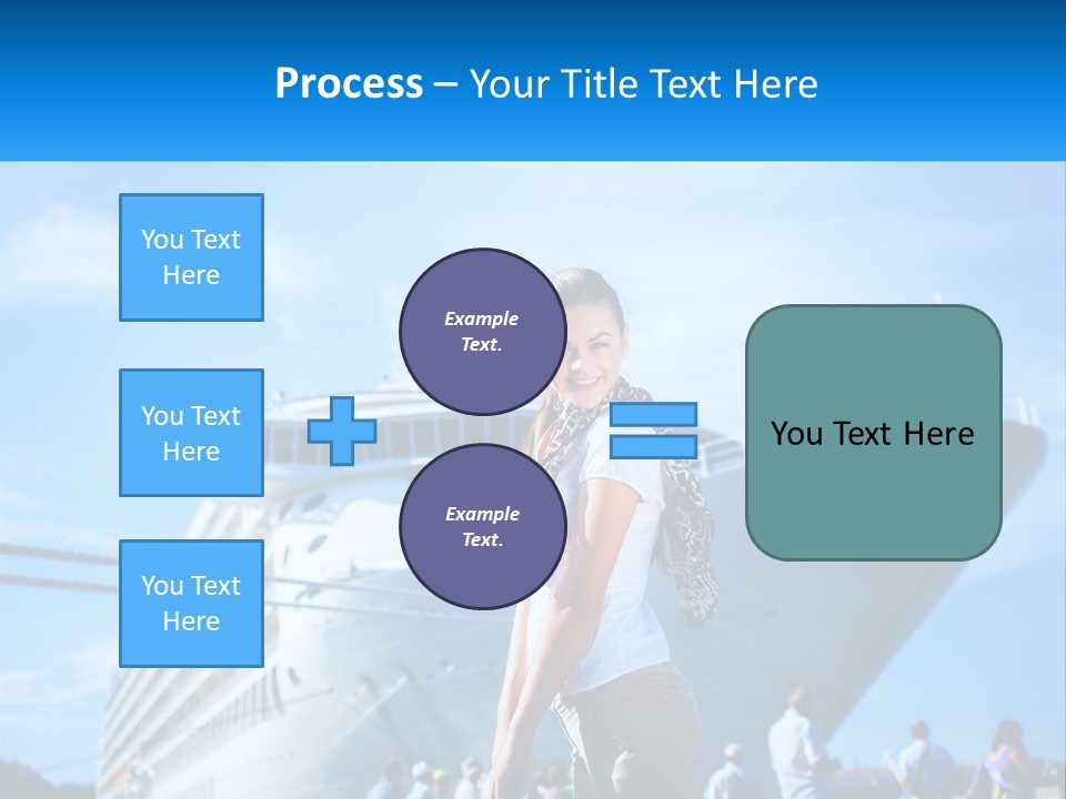 A Woman Standing In Front Of A Cruise Ship PowerPoint Template
