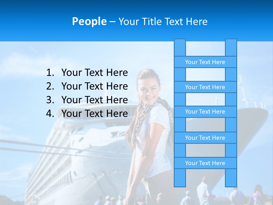 A Woman Standing In Front Of A Cruise Ship PowerPoint Template