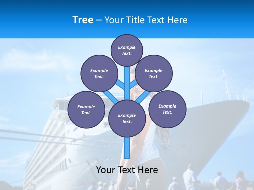 A Woman Standing In Front Of A Cruise Ship PowerPoint Template