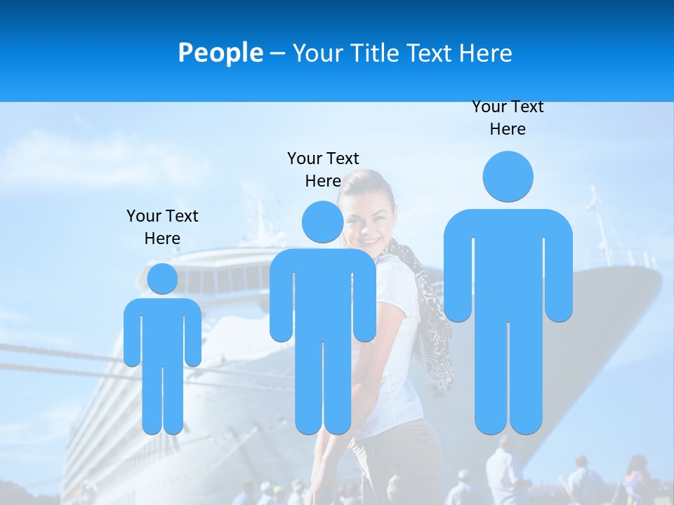 A Woman Standing In Front Of A Cruise Ship PowerPoint Template