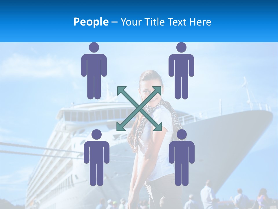A Woman Standing In Front Of A Cruise Ship PowerPoint Template