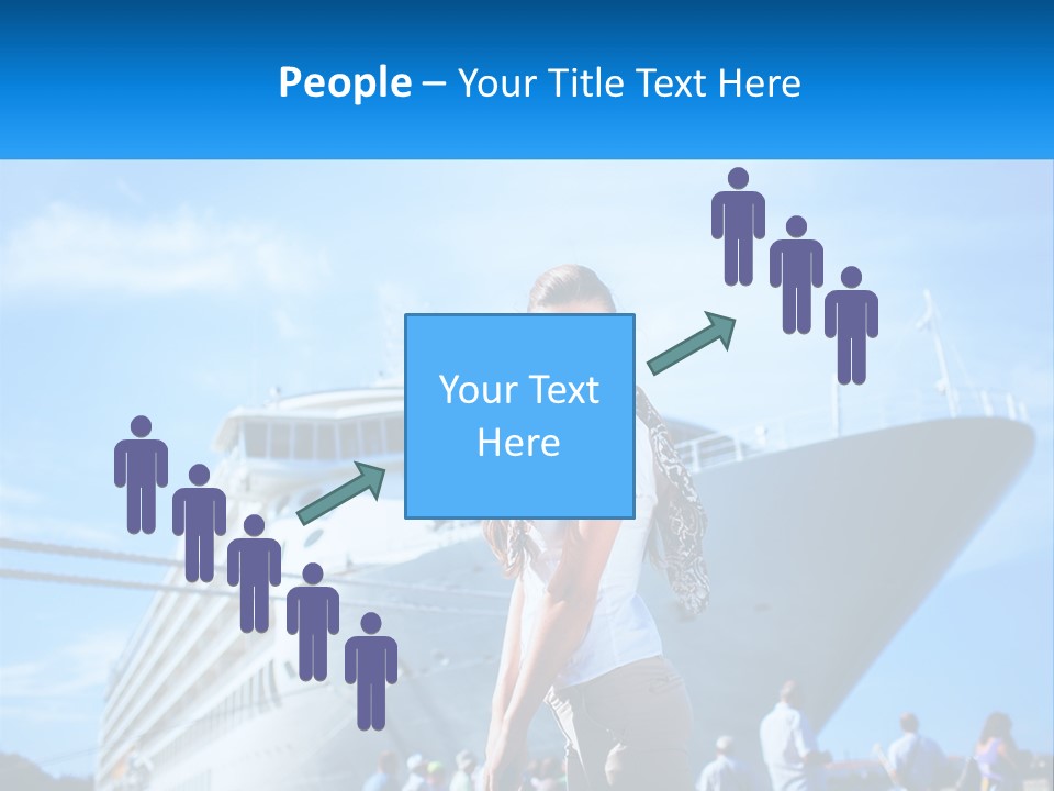 A Woman Standing In Front Of A Cruise Ship PowerPoint Template