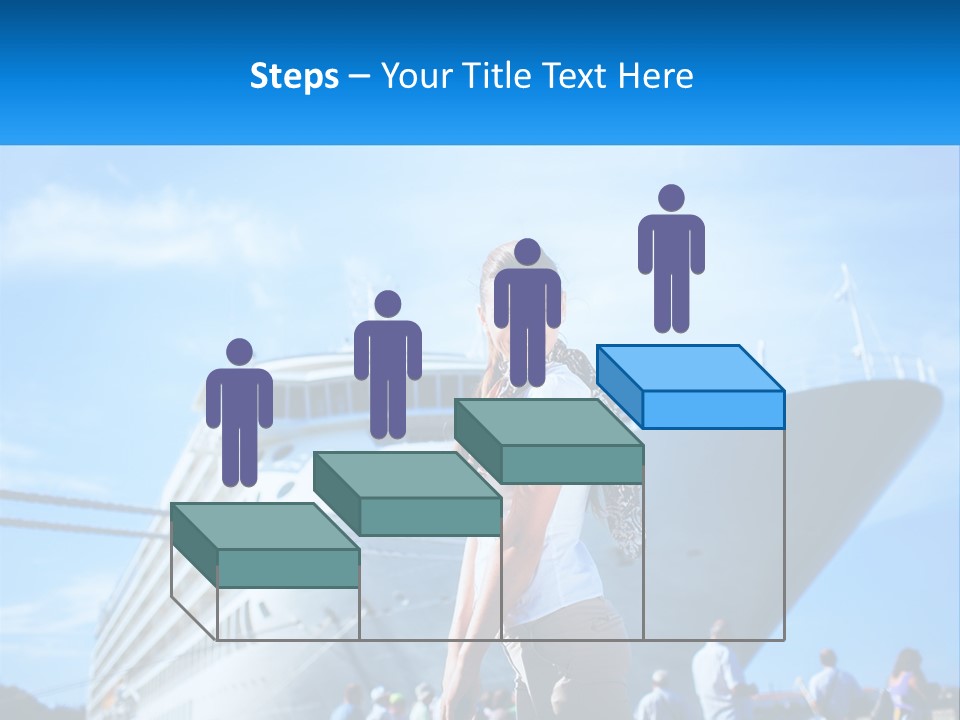 A Woman Standing In Front Of A Cruise Ship PowerPoint Template