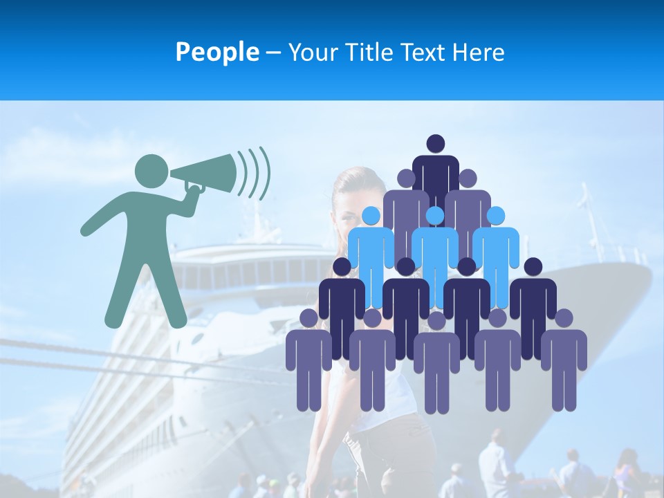 A Woman Standing In Front Of A Cruise Ship PowerPoint Template