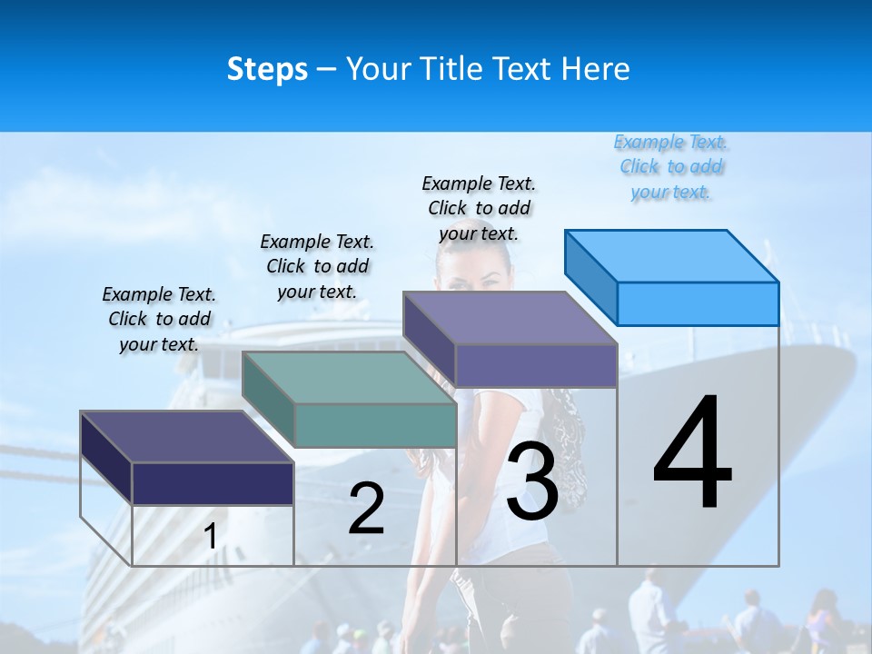 A Woman Standing In Front Of A Cruise Ship PowerPoint Template