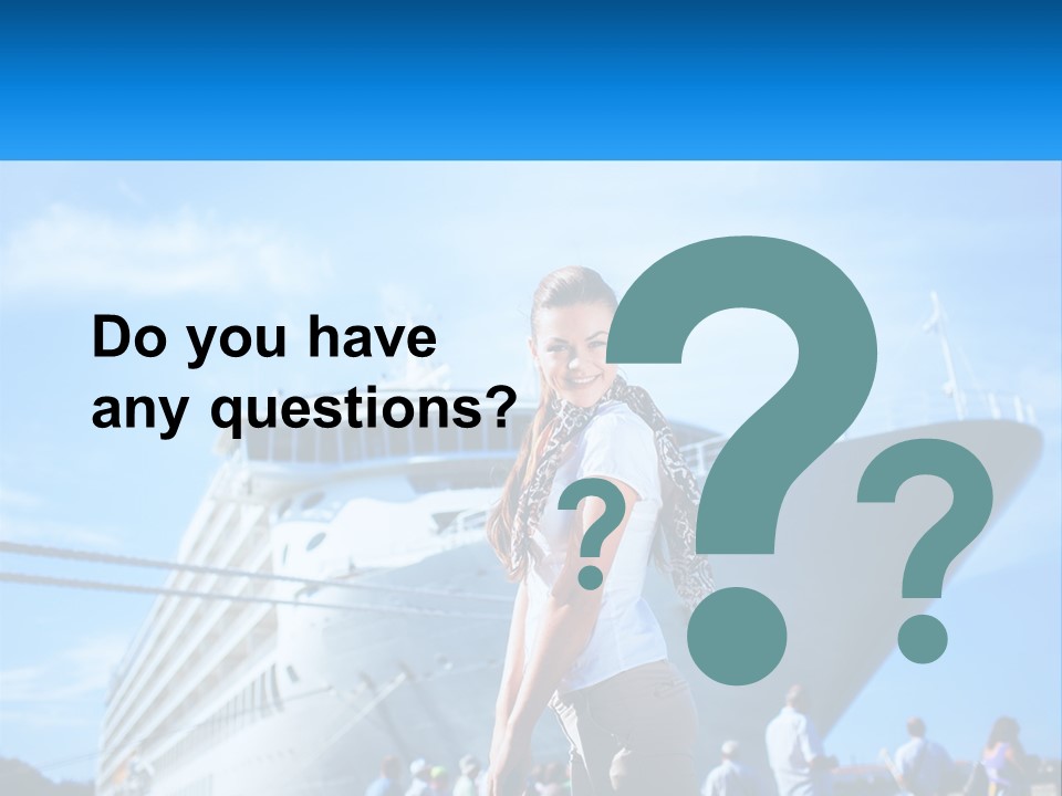 A Woman Standing In Front Of A Cruise Ship PowerPoint Template