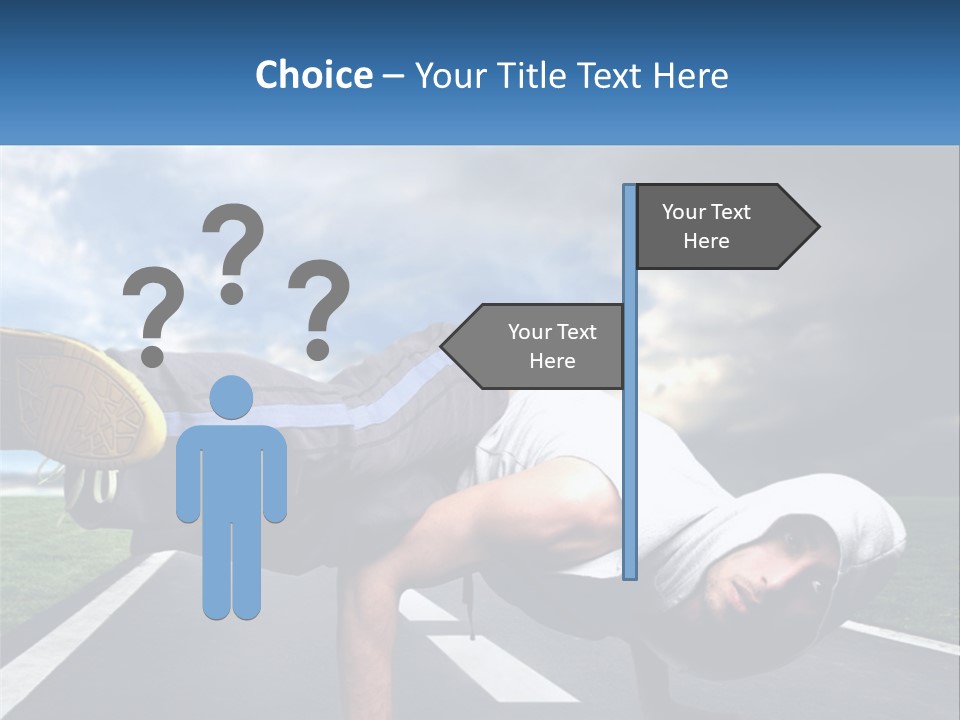 A Man Doing A Handstand On A Road PowerPoint Template