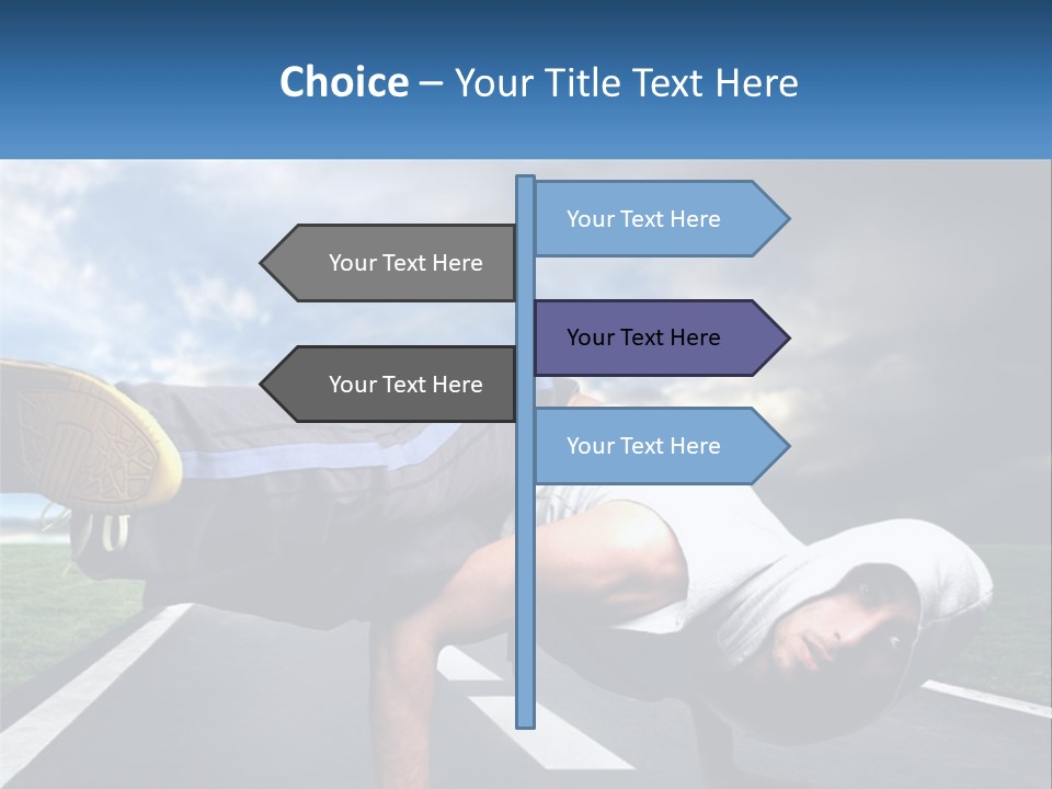 A Man Doing A Handstand On A Road PowerPoint Template