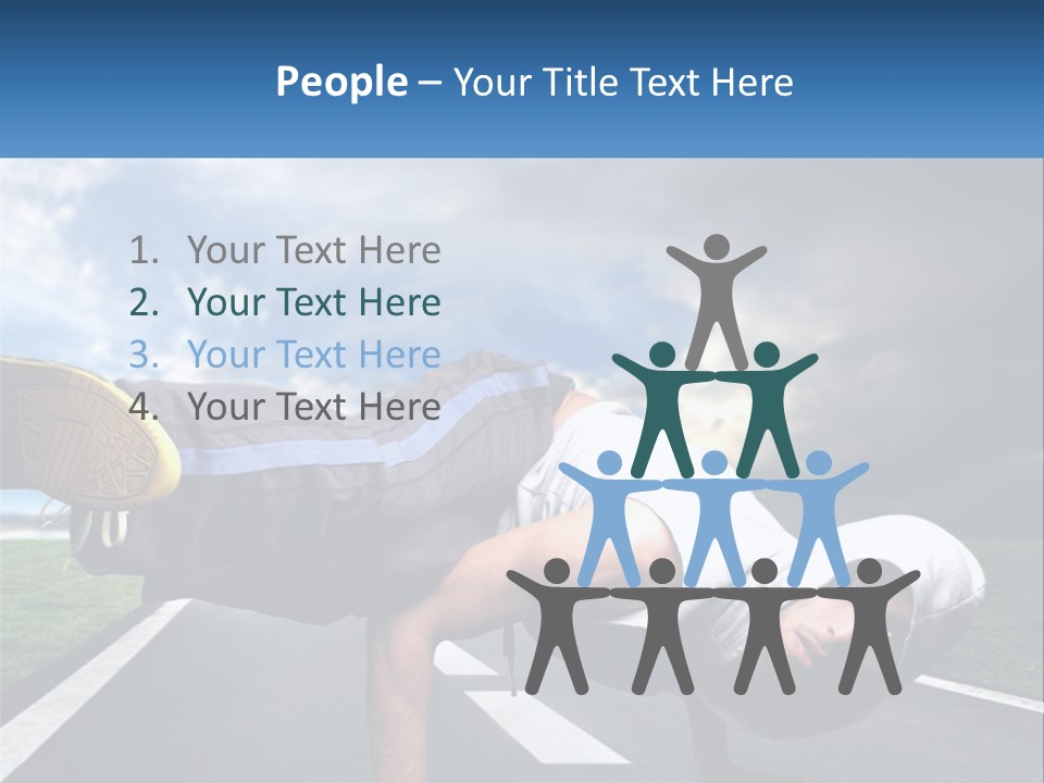 A Man Doing A Handstand On A Road PowerPoint Template