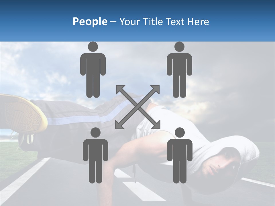 A Man Doing A Handstand On A Road PowerPoint Template