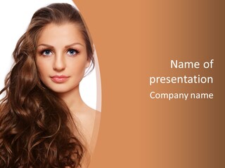 A Beautiful Woman With Long Hair Powerpoint Template PowerPoint Template